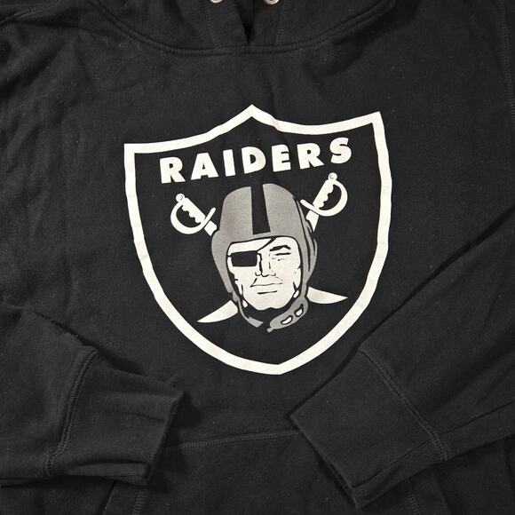 Oakland Raiders 47 Brand Hoodie Men XL Black Big Shield Logo NFL Las Vegas - Picture 2 of 10